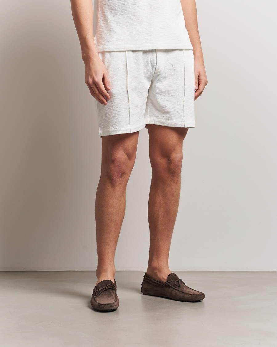 Herren | Shorts | Stenströms | Terry Slub Cotton Shorts White