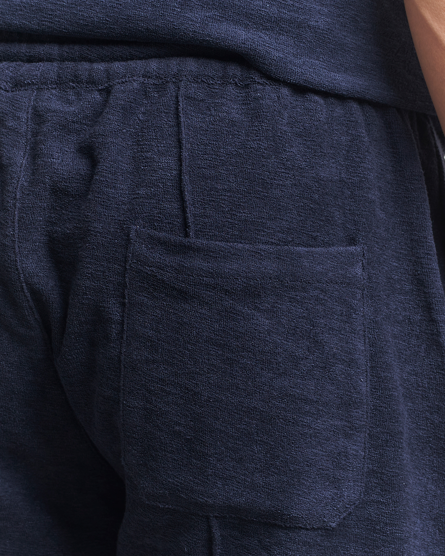 Herren | Shorts | Stenströms | Terry Slub Cotton Shorts Navy