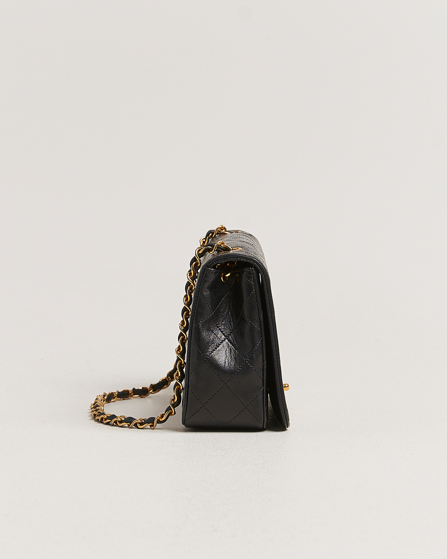 Herren | Chanel Pre-Owned Matelassé Single Full Flap Bag Black | Chanel Pre-Owned | Matelassé Single Full Flap Bag Black