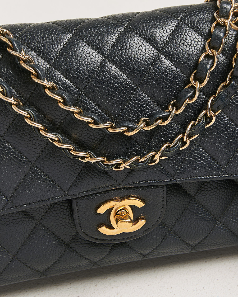 Herren | Chanel Pre-Owned Classic Medium Double Flap Bag Black Caviar | Chanel Pre-Owned | Classic Medium Double Flap Bag Black Caviar