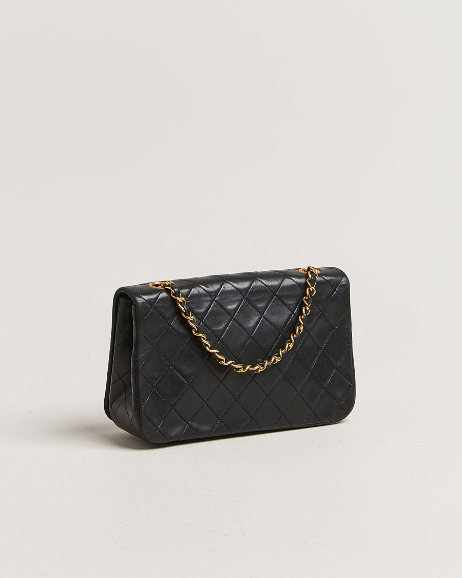Herren | Chanel Pre-Owned Matelassé Single Full Flap Bag Black | Chanel Pre-Owned | Matelassé Single Full Flap Bag Black