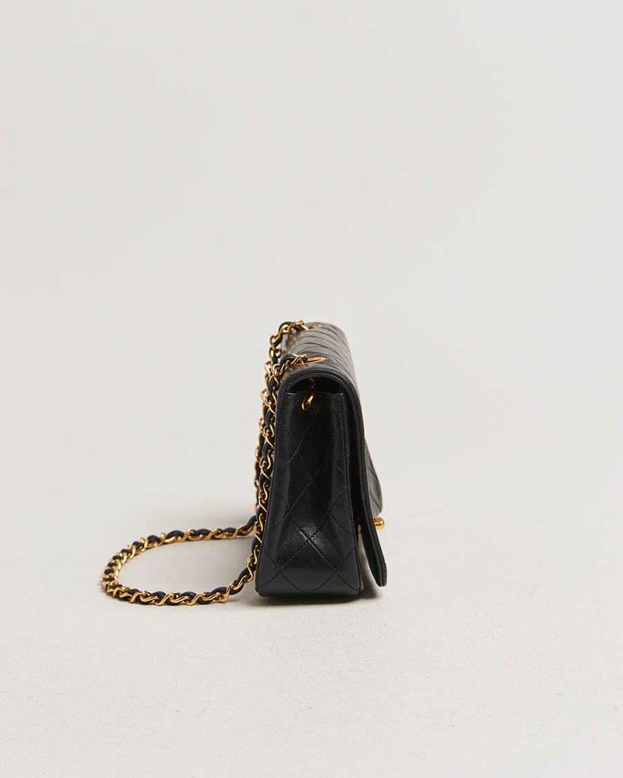 Herren | Chanel Pre-Owned Matelassé Single Full Flap Bag Black | Chanel Pre-Owned | Matelassé Single Full Flap Bag Black