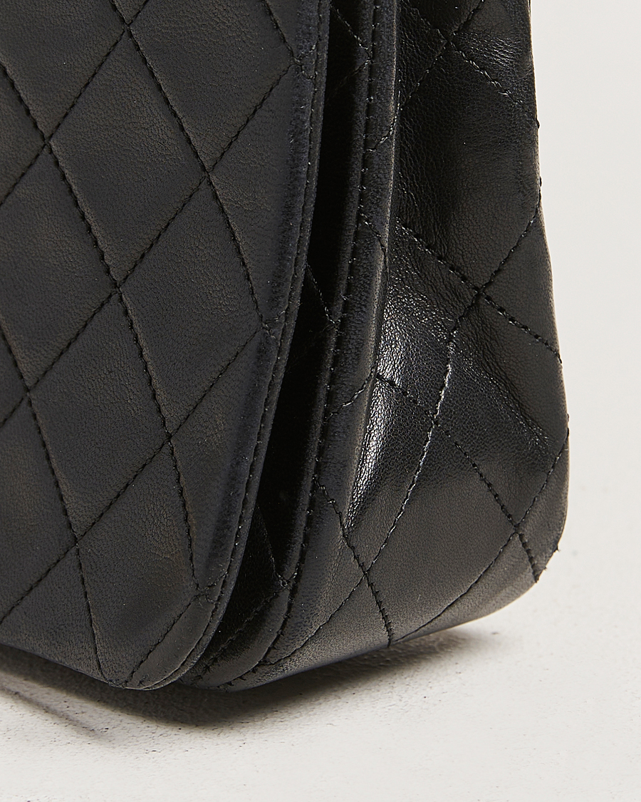 Herren | Chanel Pre-Owned Matelassé Single Full Flap Bag Black | Chanel Pre-Owned | Matelassé Single Full Flap Bag Black