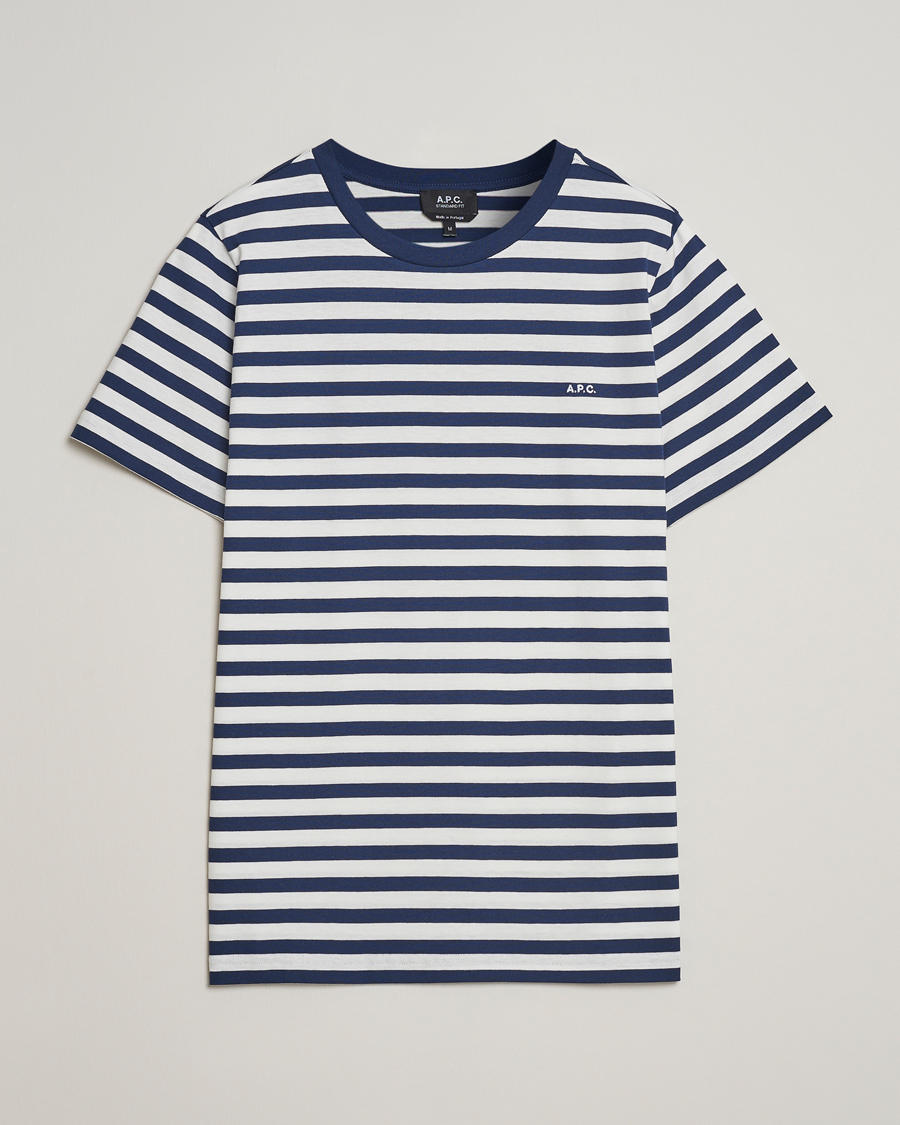 Herren | T-Shirts | A.P.C. | Striped T-Shirt Navy/White