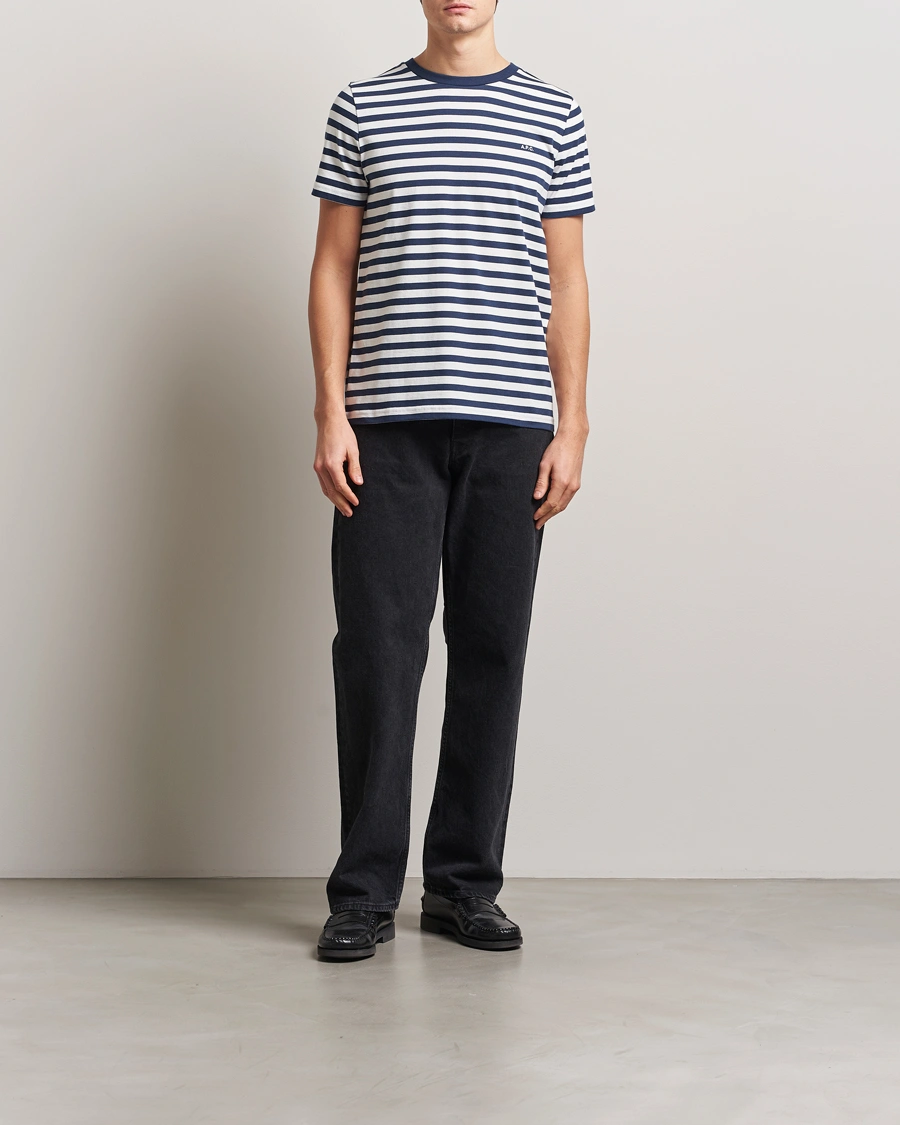 Herren | T-Shirts | A.P.C. | Striped T-Shirt Navy/White