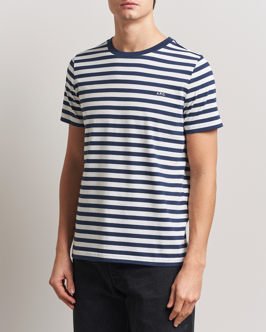 Herren | T-Shirts | A.P.C. | Striped T-Shirt Navy/White