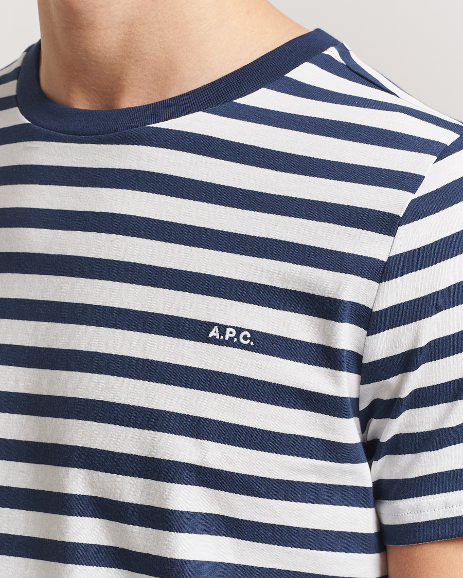 Herren | T-Shirts | A.P.C. | Striped T-Shirt Navy/White