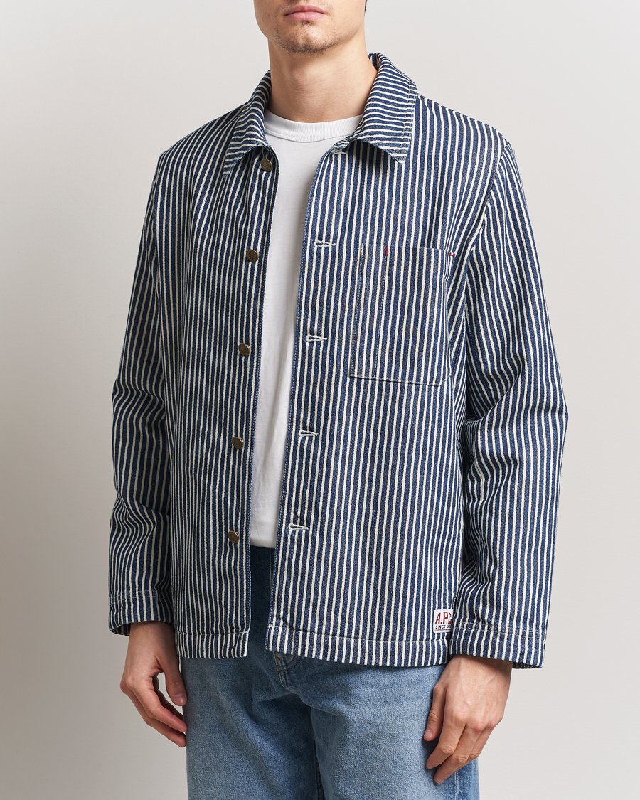 Herren | Hemden | A.P.C. | Raphael Hickory Striped Overshirt Blue/White