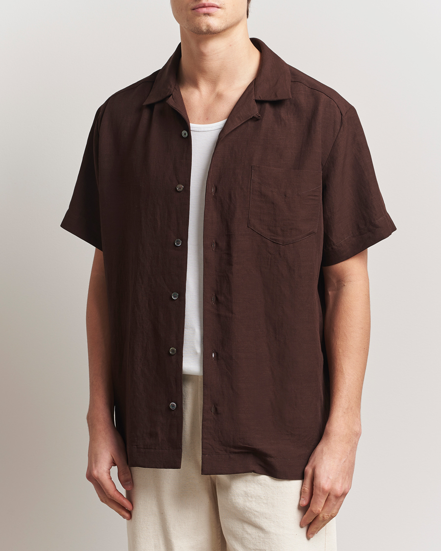 Herren | Hemden | A.P.C. | Roy Woven Short Sleeve Shirt Brown