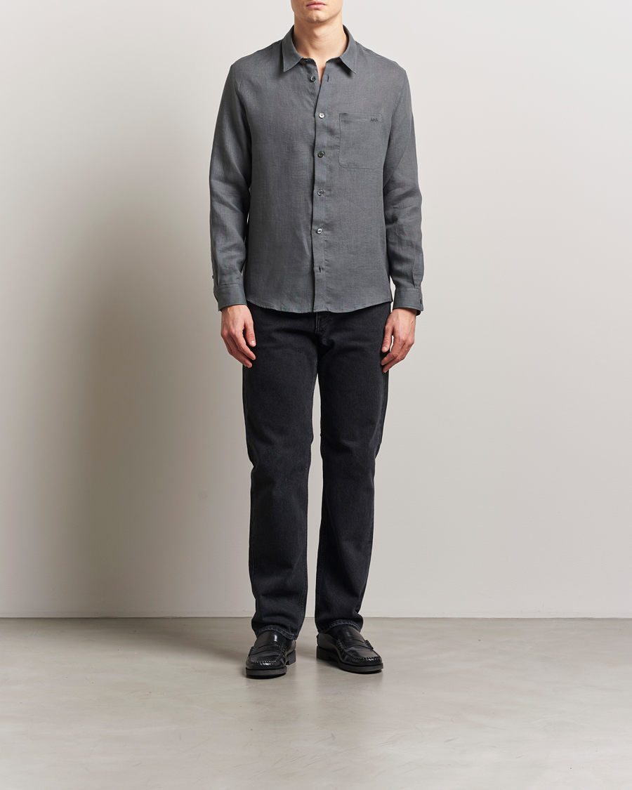 Herren | Hemden | A.P.C. | Cassel Linen Shirt Anthracite