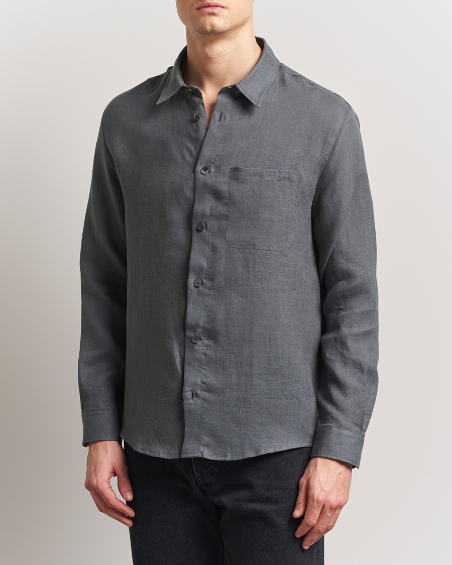 Herren | Hemden | A.P.C. | Cassel Linen Shirt Anthracite