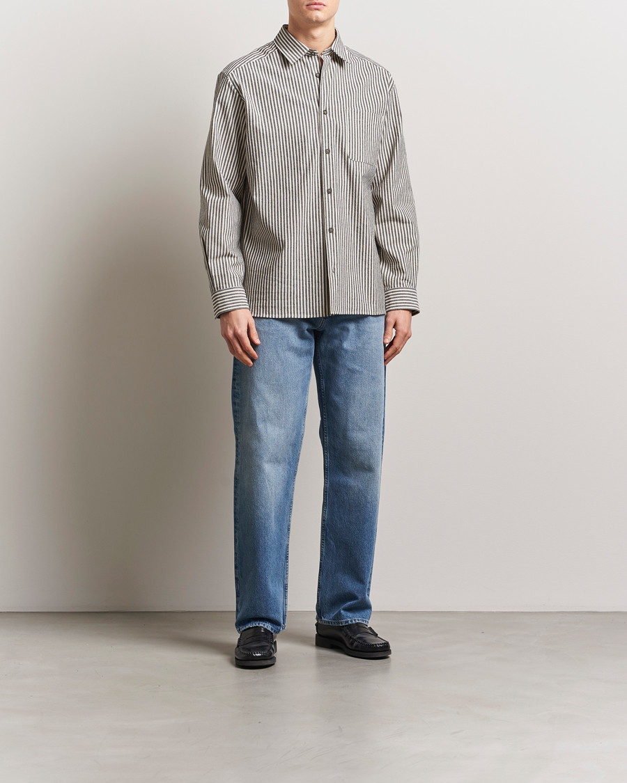 Herren | Hemden | A.P.C. | Rustic Cotton Striped Overshirt Black/White