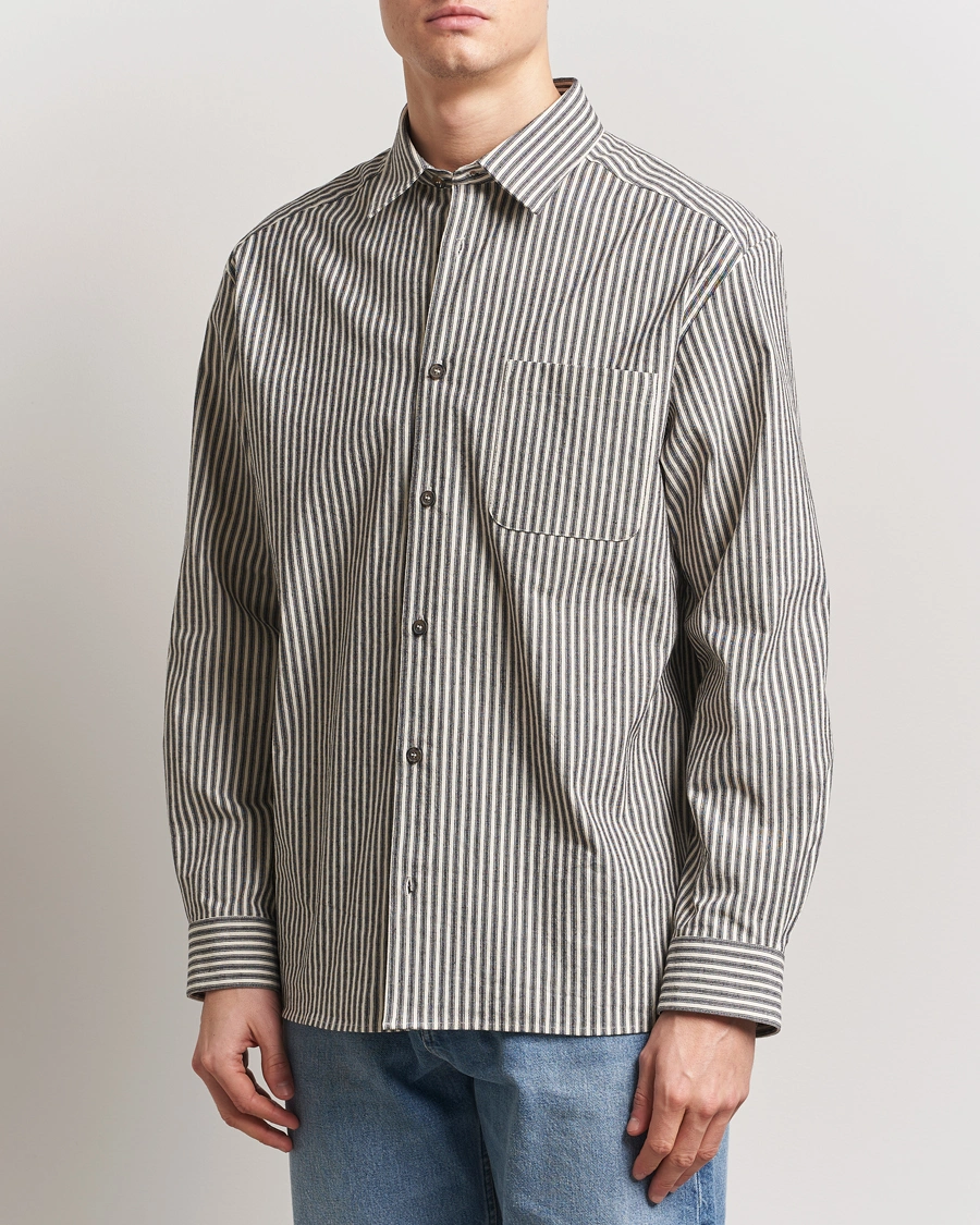 Herren | Hemden | A.P.C. | Rustic Cotton Striped Overshirt Black/White