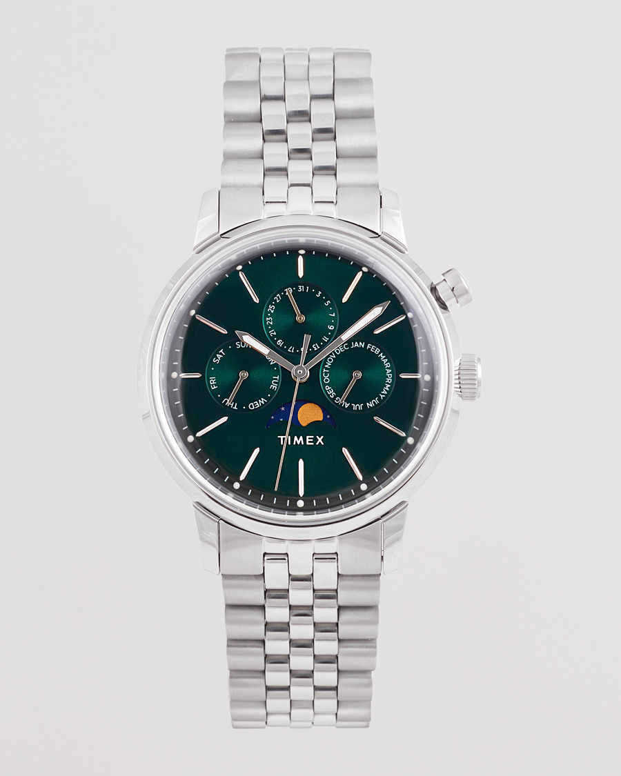 Herren | Timex Marlin Moon Phase Quartz Steel 40mm Green Dial | Timex | Marlin Moon Phase Quartz Steel 40mm Green Dial