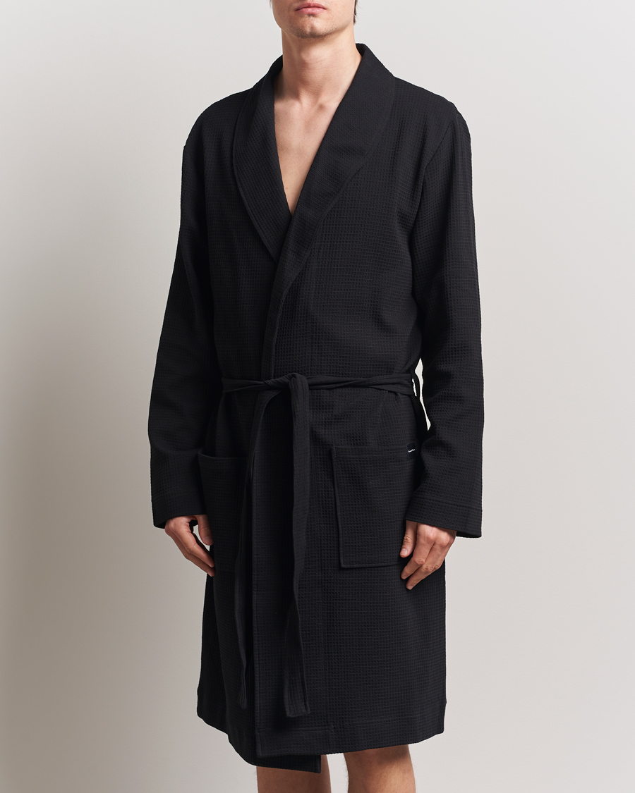 Herren | Schlafanzüge & Bademäntel | Bread & Boxers | Waffle Robe Black