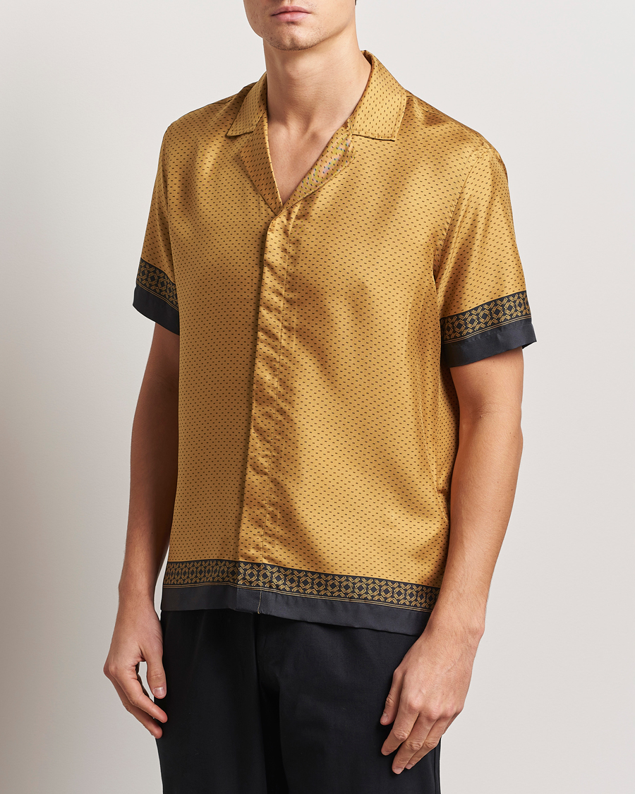 Herren | Hemden | Orlebar Brown | Maitan Silk Gold Bullion Shirt Gold/Black