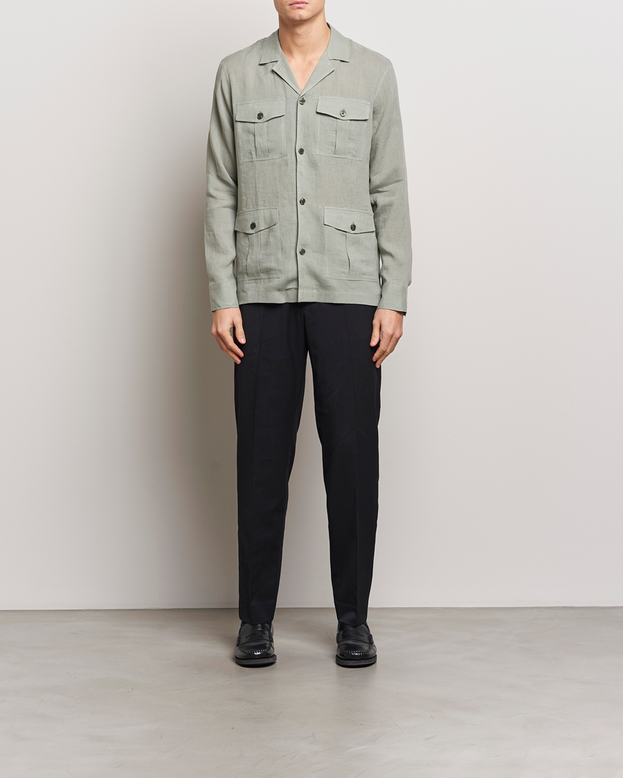 Herren | Hemden | Orlebar Brown | Maitan Long Sleeve Golden Gun Shirt Penny Green