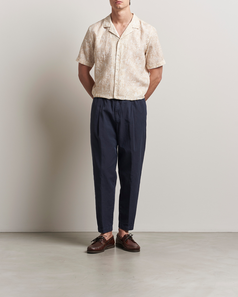 Herren | Hemden | Eton | Resort Printed Short Sleeve Shirt Beige