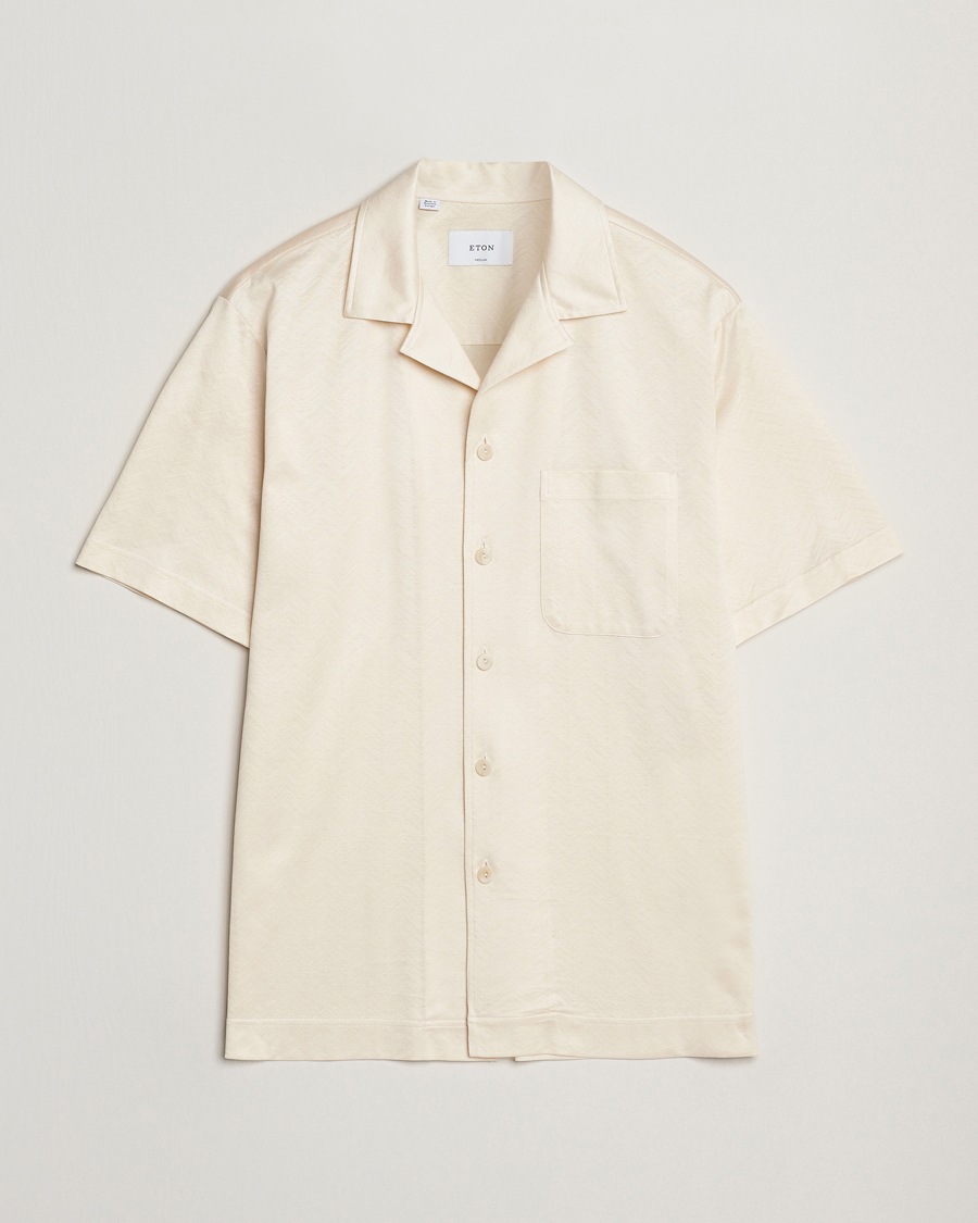 Herren | Hemden | Eton | Filo Di Scozia Short Sleeve Shirt Off White