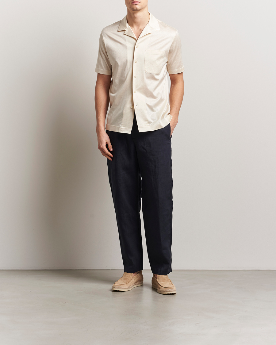Herren | Hemden | Eton | Filo Di Scozia Short Sleeve Shirt Off White