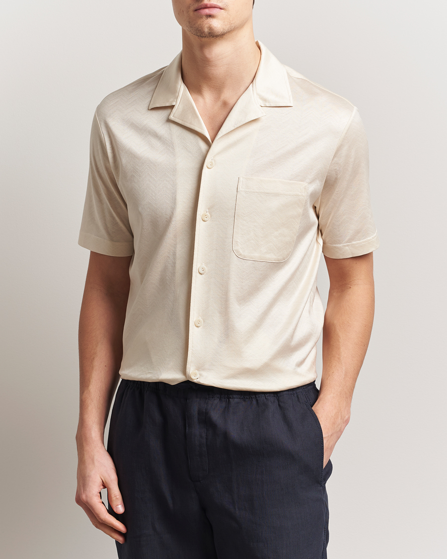 Herren | Hemden | Eton | Filo Di Scozia Short Sleeve Shirt Off White