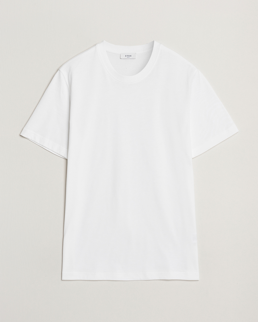 Herren | T-Shirts | Eton | Mercerized Jersey Crew Neck T-Shirt White