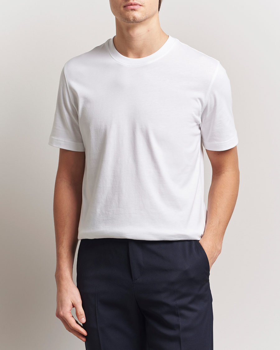 Herren | T-Shirts | Eton | Mercerized Jersey Crew Neck T-Shirt White