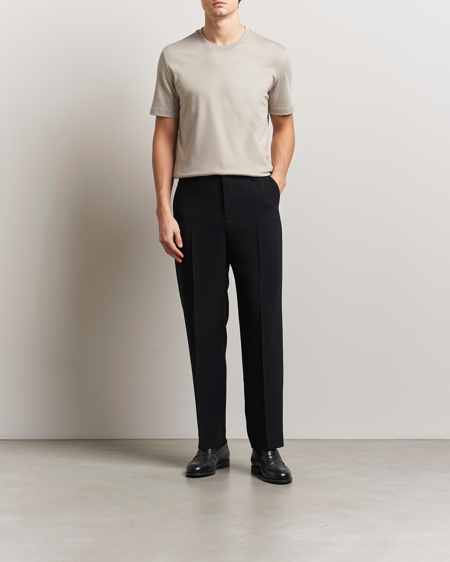 Herren | T-Shirts | Eton | Mercerized Jersey Crew Neck T-Shirt Beige