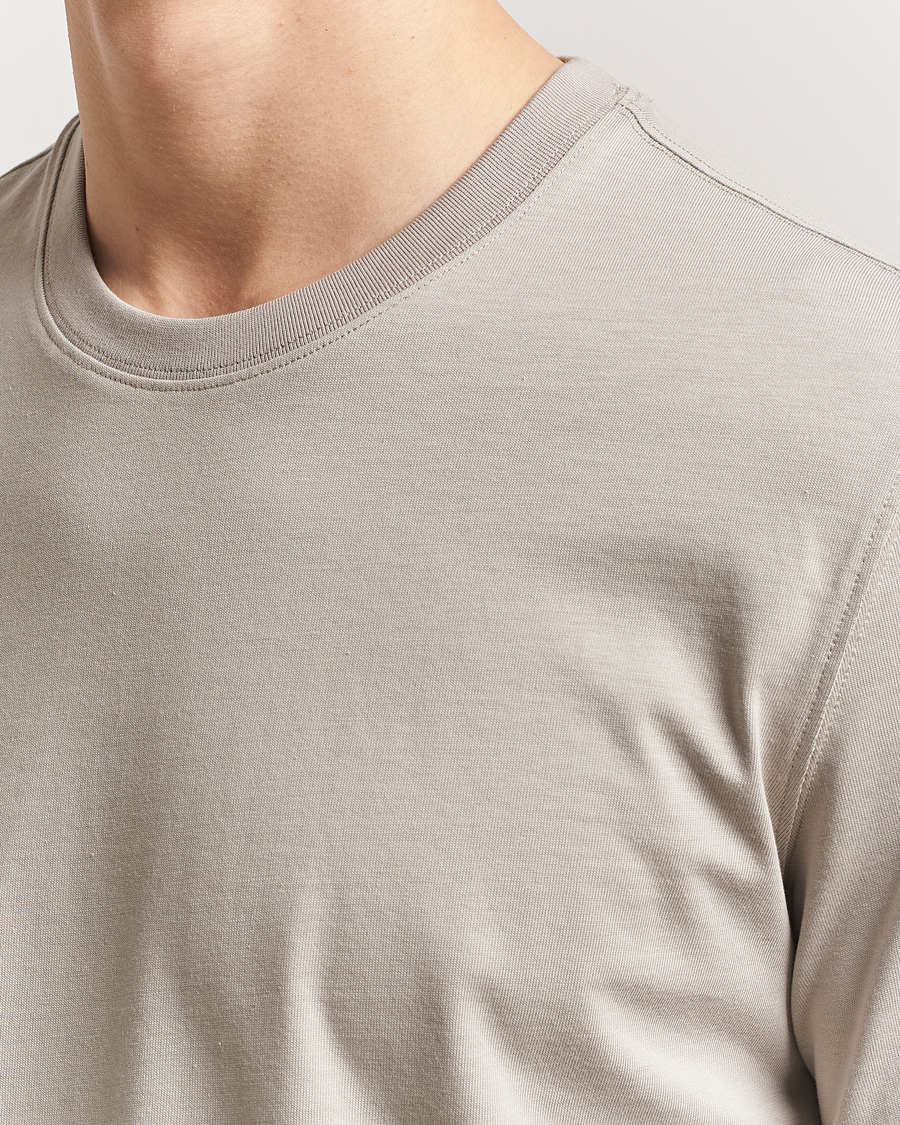 Herren | T-Shirts | Eton | Mercerized Jersey Crew Neck T-Shirt Beige
