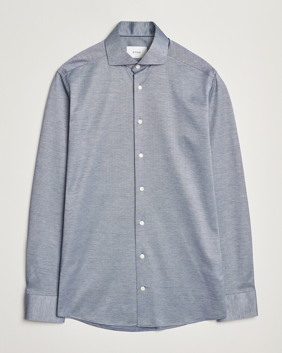 Herren | Hemden | Eton | Filo Di Scozia Oxford Shirt Dark Blue