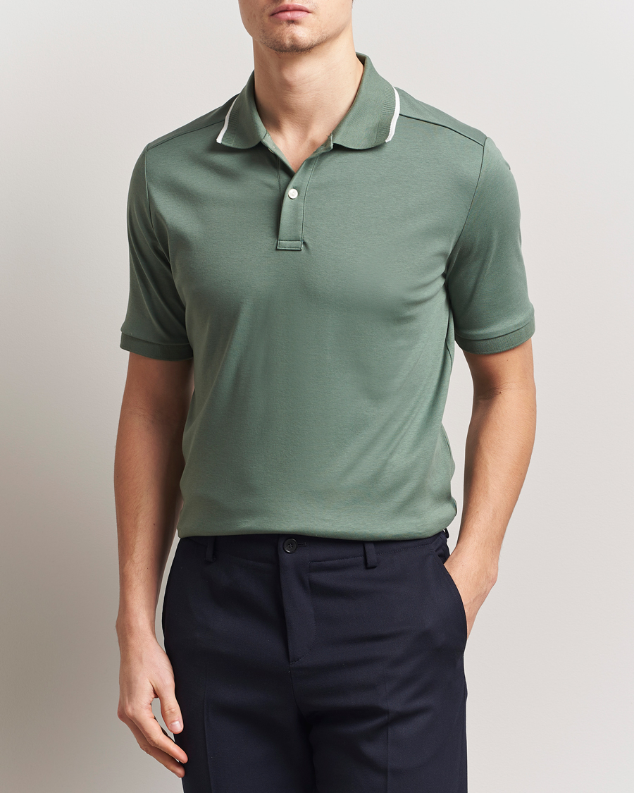 Herren | Poloshirts | Eton | Supima Cotton Interlock Polo Dark Green