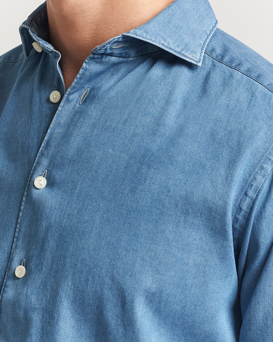 Herren | Hemden | Eton | Slim Fit Denim Shirt Mid Blue