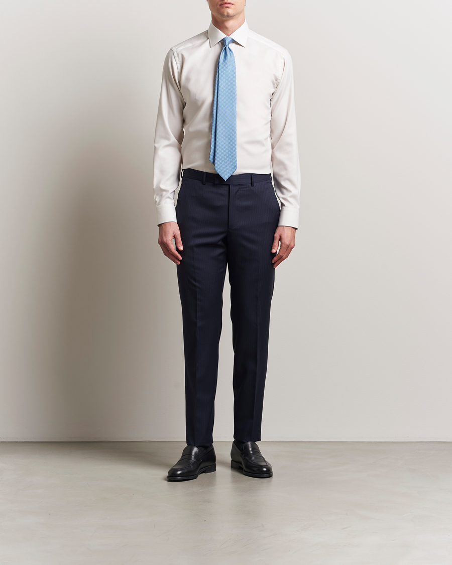 Herren | Hemden | Eton | Slim Fit Fine Twill Shirt Off White Melange