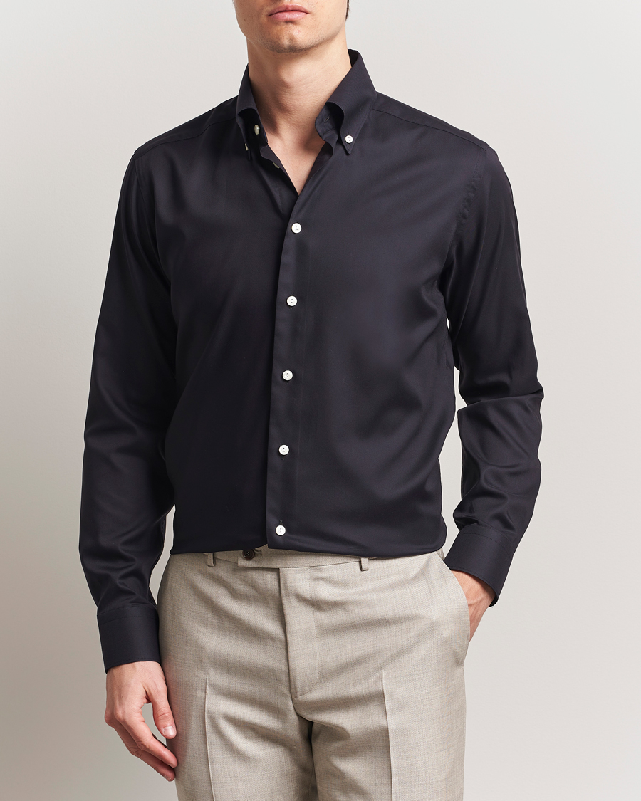Herren | Hemden | Eton | Slim Fit Wrinkle Free Oxford Shirt Black
