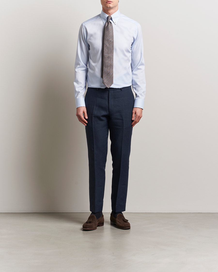 Herren | Hemden | Eton | Slim Fit Wrinkle Free Oxford Shirt Light Blue
