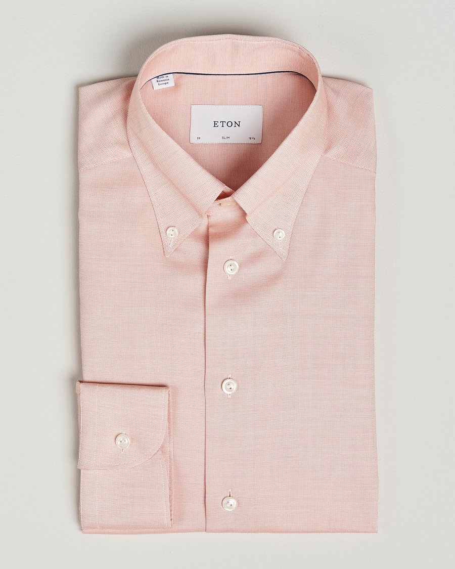 Herren | Hemden | Eton | Slim Fit Wrinkle Free Oxford Shirt Orange