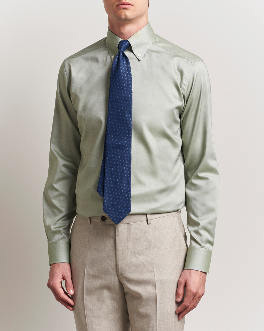 Herren | Hemden | Eton | Slim Fit Wrinkle Free Oxford Shirt Green