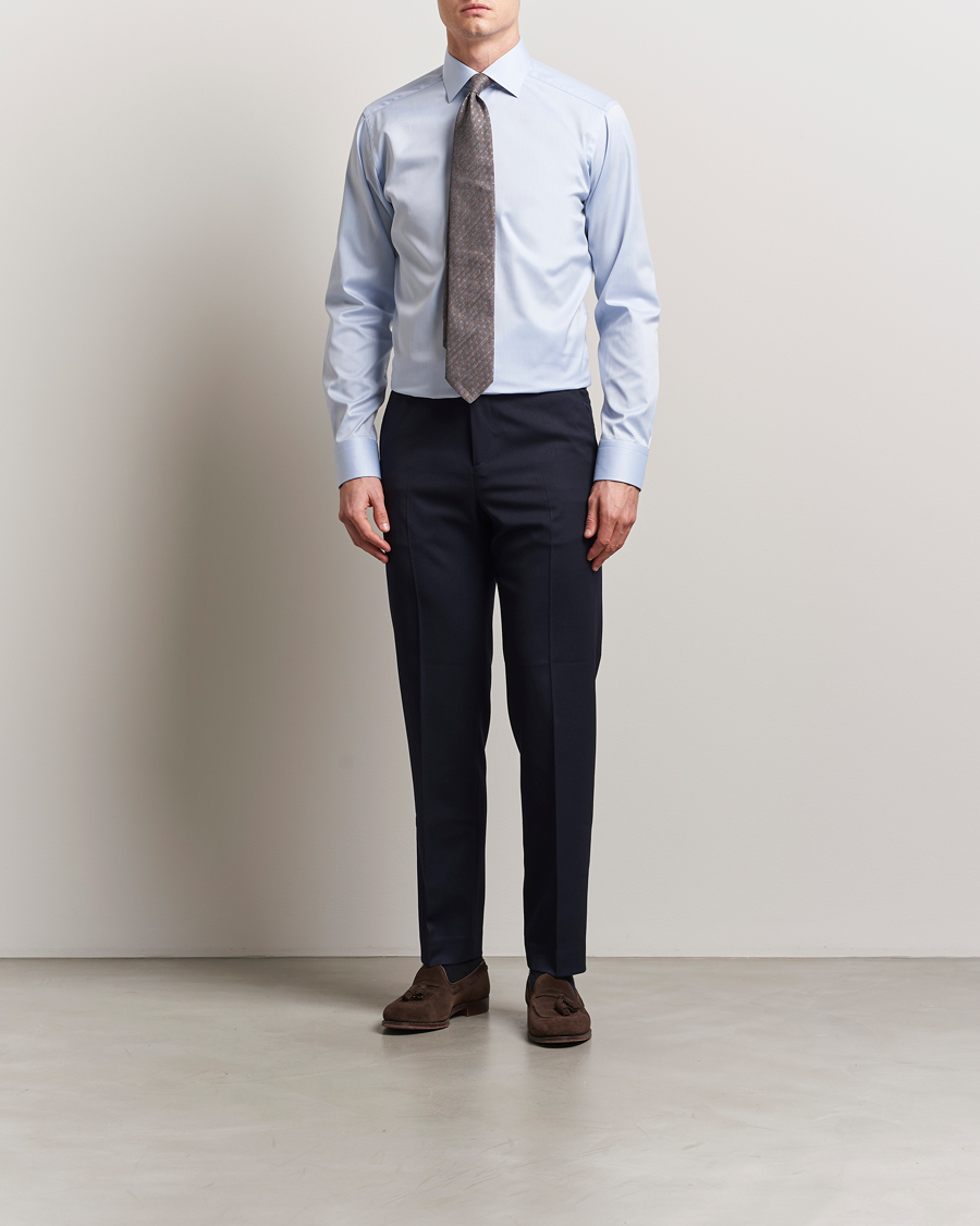 Herren | Hemden | Eton | Slim Fit Signature Twill Contrast Shirt Light Blue