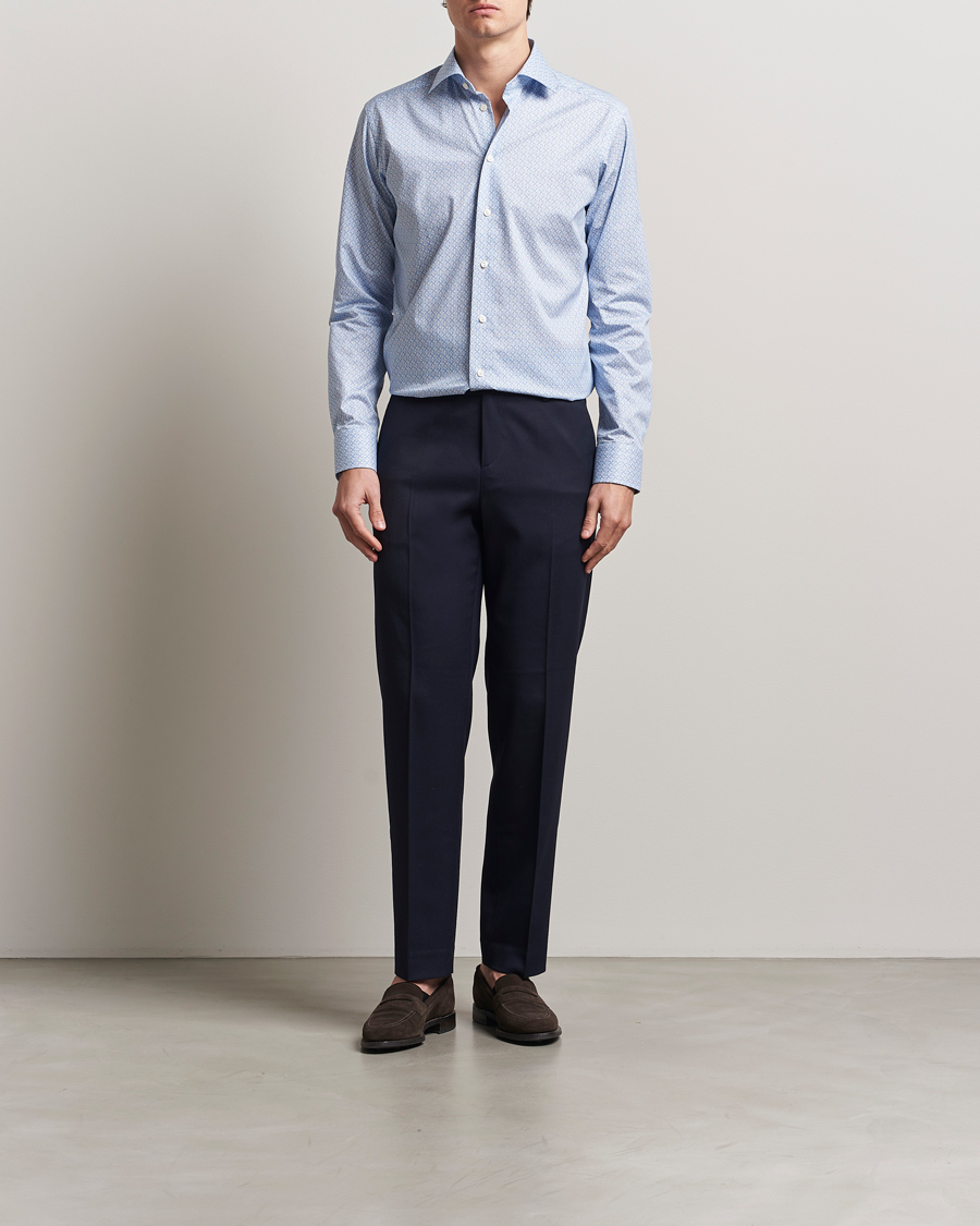 Herren | Hemden | Eton | Slim Fit Signature Twill Printed Shirt Light Blue