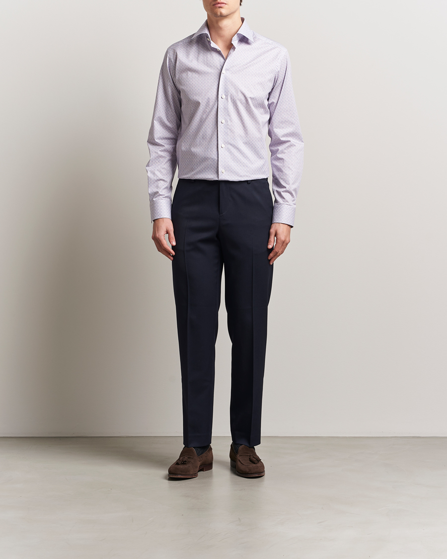 Herren | Hemden | Eton | Slim Fit Signature Twill Printed Shirt Pink