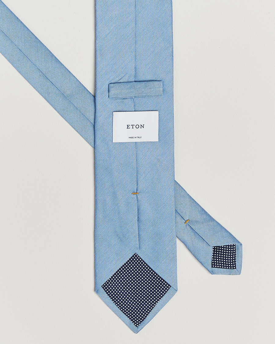 Herren | Krawatten | Eton | Silk/Linen Tie Light Blue
