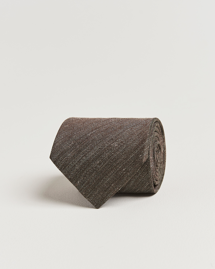 Herren | Krawatten | Eton | Silk/Linen Tie Brown