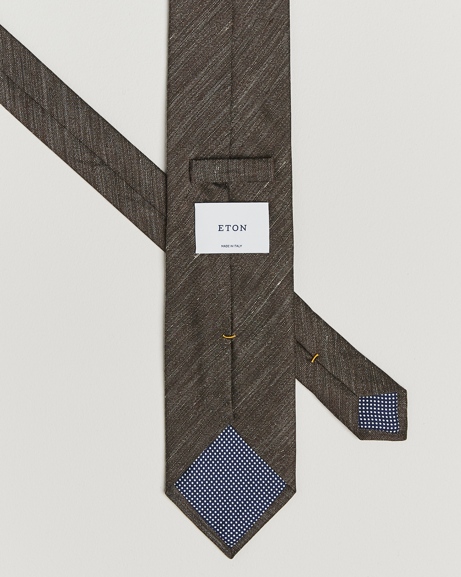 Herren | Krawatten | Eton | Silk/Linen Tie Brown