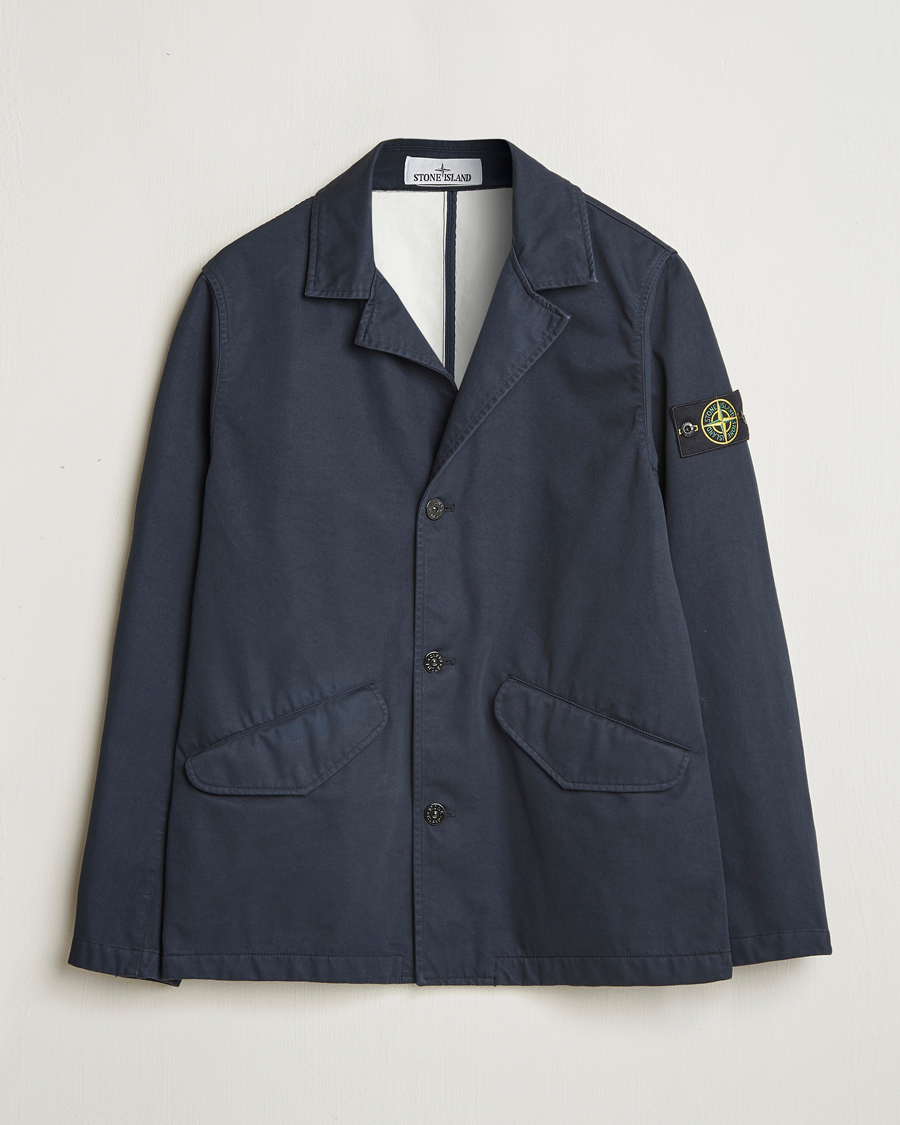 Herren | Jacken | Stone Island | Raso Gommato 3L Cotton Blazer Jacket Navy Blue
