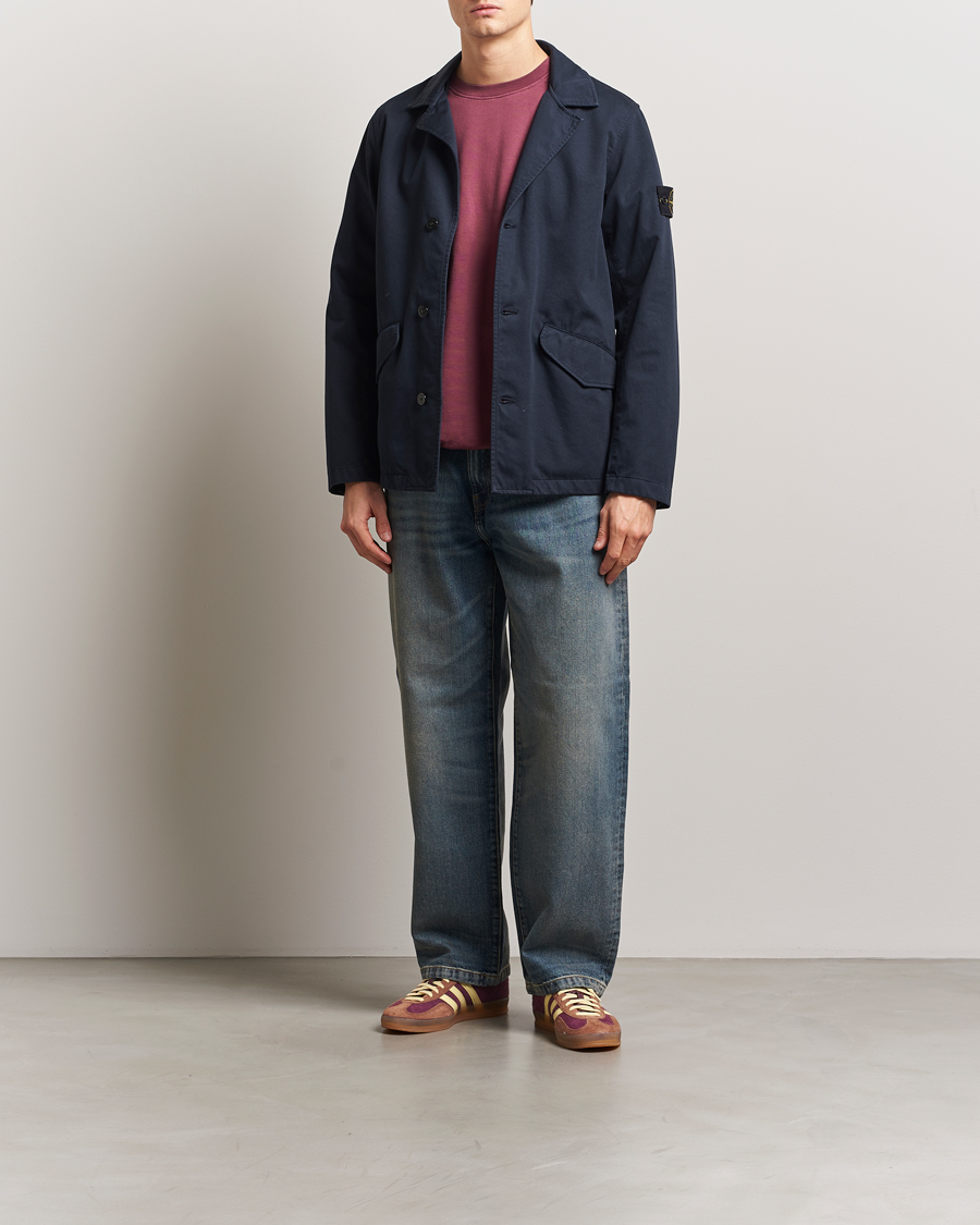 Herren | Jacken | Stone Island | Raso Gommato 3L Cotton Blazer Jacket Navy Blue