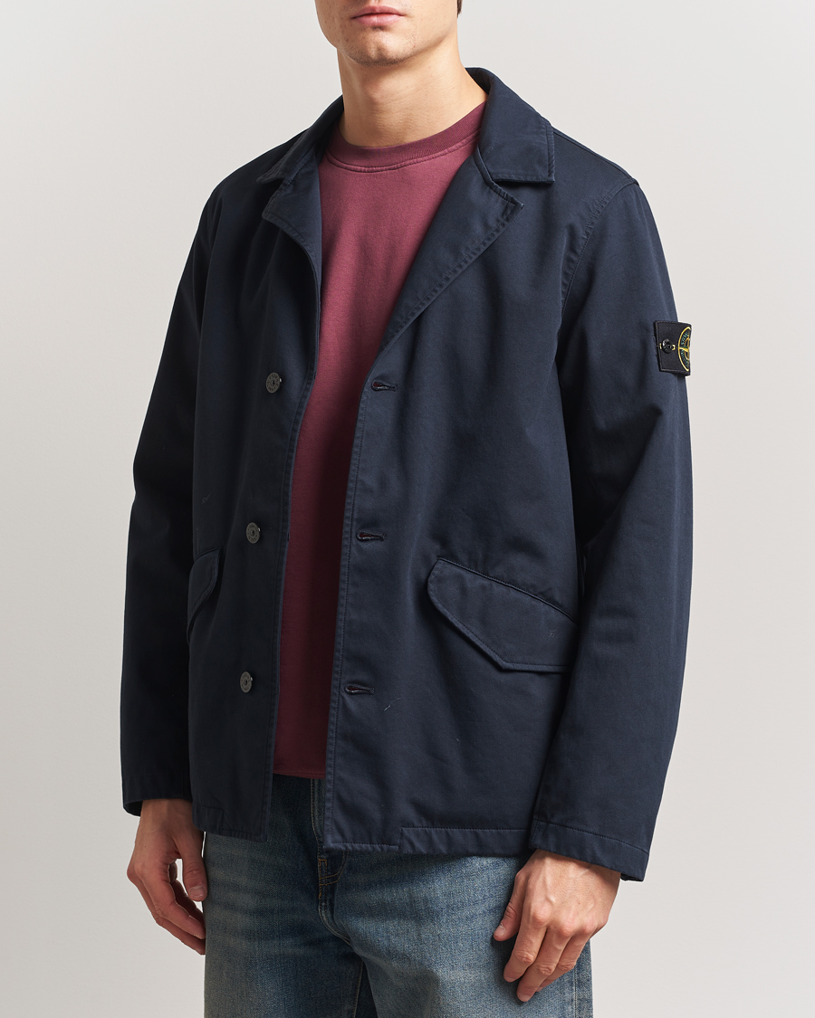 Herren | Jacken | Stone Island | Raso Gommato 3L Cotton Blazer Jacket Navy Blue