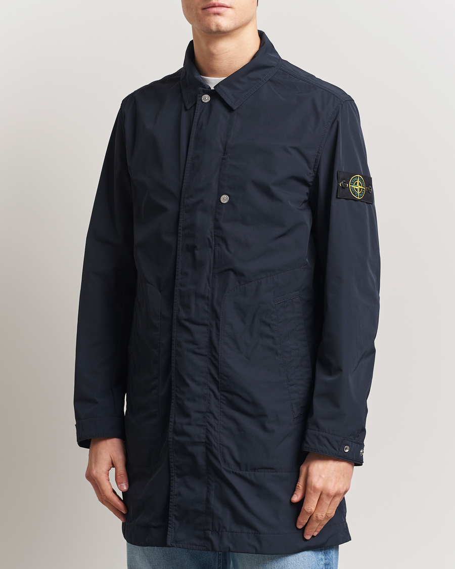 Herren | Jacken | Stone Island | Micro Twill Long Coat Navy Blue