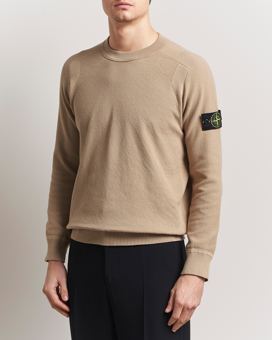Herren | Pullover | Stone Island | Micro Stitch Organic Cotton Crew Biscuit