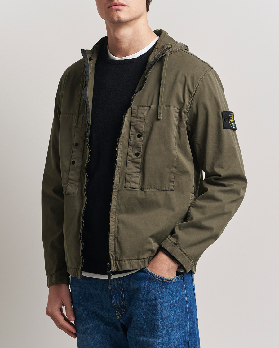 Herren | Jacken | Stone Island | Supima Cotton Stretch Hooded Jacket Military Green