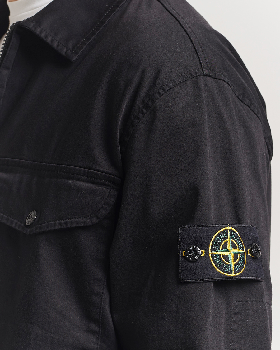 Herren | Hemden | Stone Island | Cotton Stretch Zip Overshirt Black